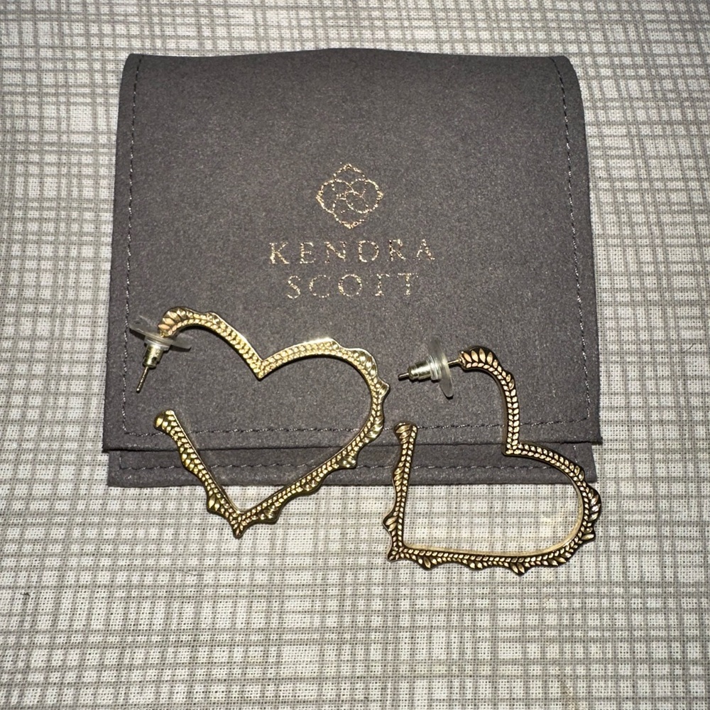 Kendra Scott Sophee Heart Gold Earings